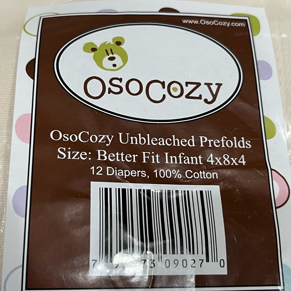 24 New in bag unbleached-cloth diaper prefolds.